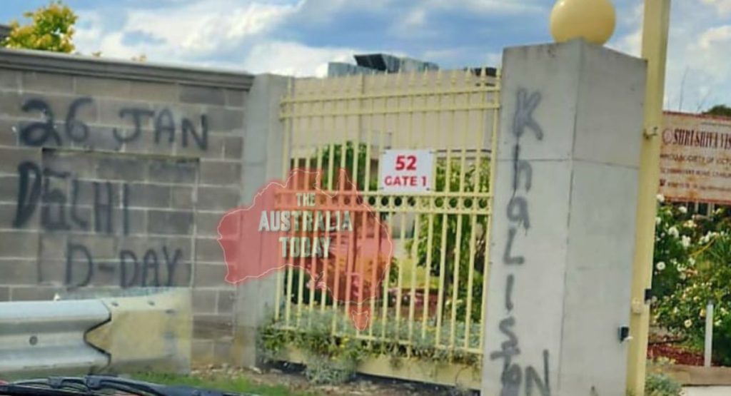 Shri Shiva Vishnu Temple in Carrum Downs comes just within a week of anti-India and anti-Hindu graffiti; Image Source: The Australia Today