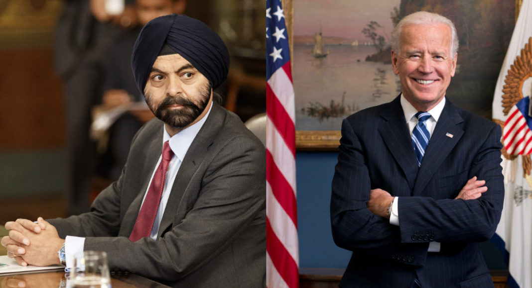 Ajay Banga and President Joe Biden; Image Source: Mastercard, The White Ho
