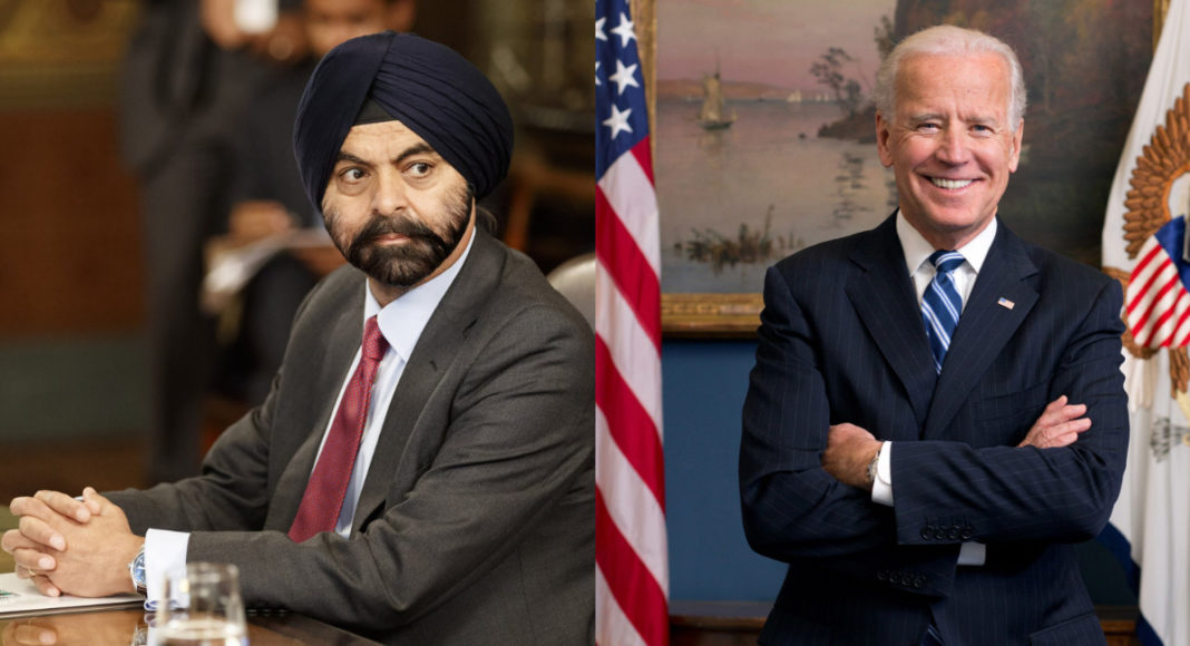Ajay Banga and President Joe Biden; Image Source: Mastercard, The White Ho