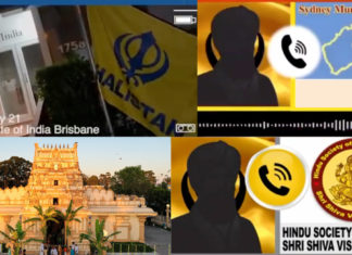 Khalistani supporters targeting Hindu Temples; Image Source: The Australia Today