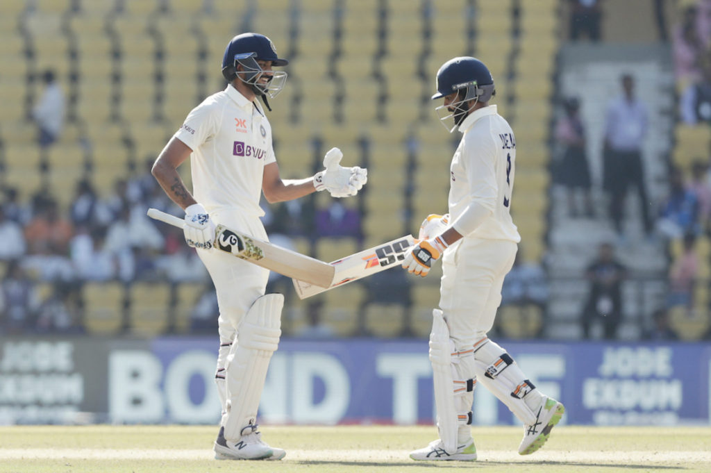 Ravindra Jadeja and Axar Patel helped India notch up 321 runs at the loss of seven wickets: Image Source: BCCI Twitter