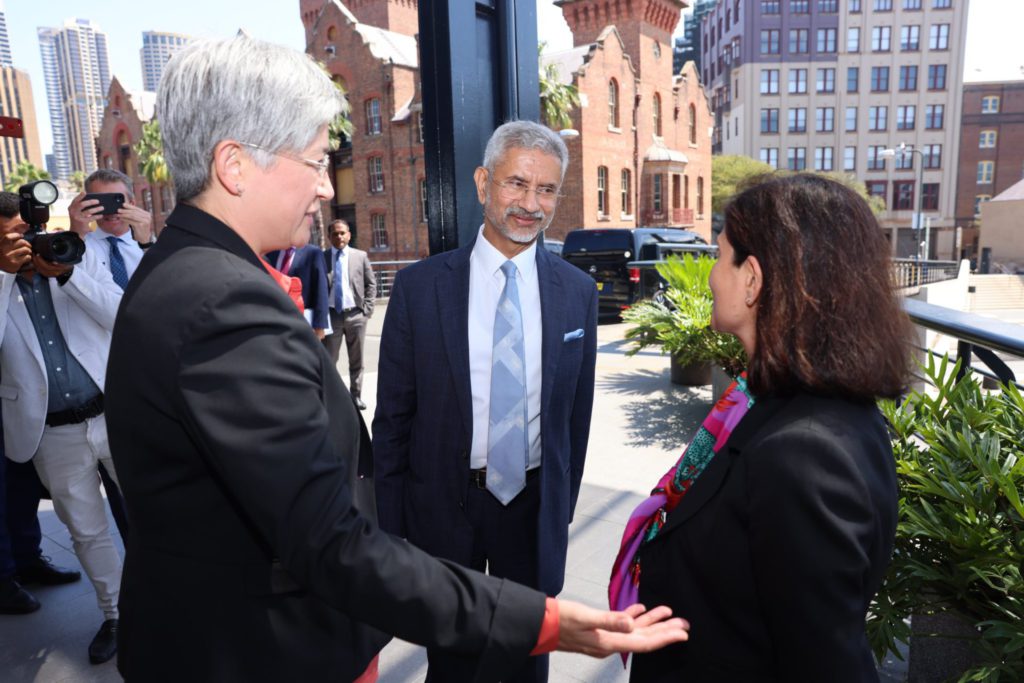 Minister for Foreign Affairs Penny Wong and Indian External Affairs Minister Dr S Jaishankar meeting CAIR chair Ms Swati Dave; Image Source: Supplied DFAT