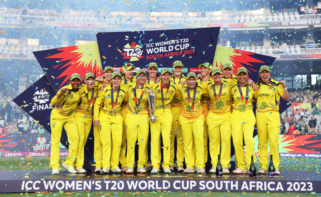 6th Women's T20 World Cup title for Australia, defeated South Africa by 19-run in final 6 6th Women's T20 World Cup title for Australia; Image Source: Twitter -@AusWomenCricket