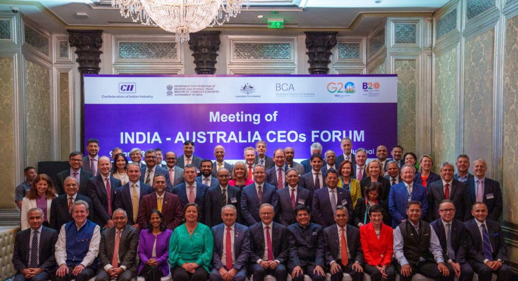 Australia-India CEOs with PM Anthony Albanese in Mumbai; Image Source: PM&C