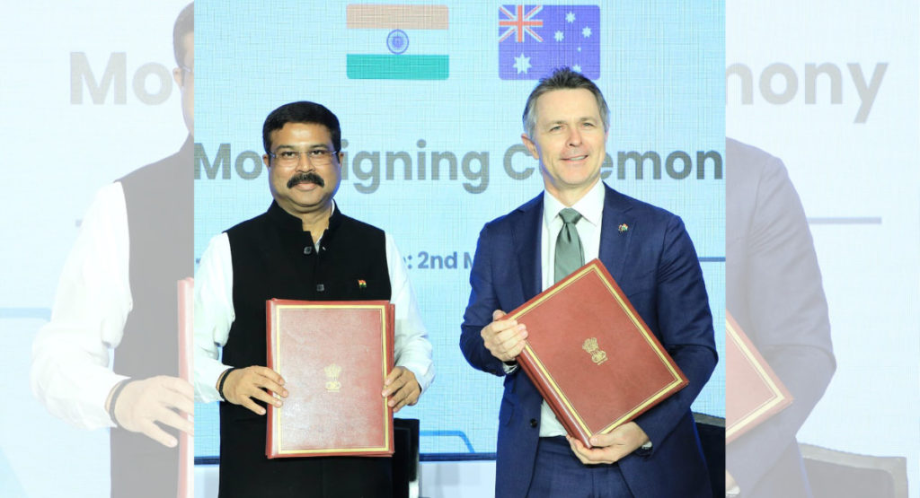 Australia's CQ University and Infosys create landmark partnership to train and educate youth 3 Education Minister Jason Clare and Indian Education Dharmendra Pradhan; Image Source: PIB
