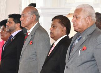Is the sun setting on the era of Bainimarama and FijiFirst? Frank Bainimarama and FijiFirst leaders; Image Source: Twitter @FrankBainimarama