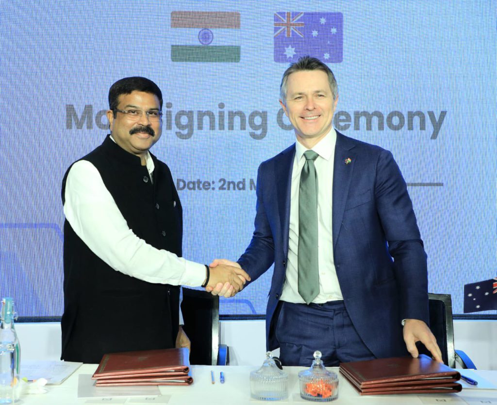 Education Minister Jason Clare and Indian Education Dharmendra Pradhan; Image Source: PIB