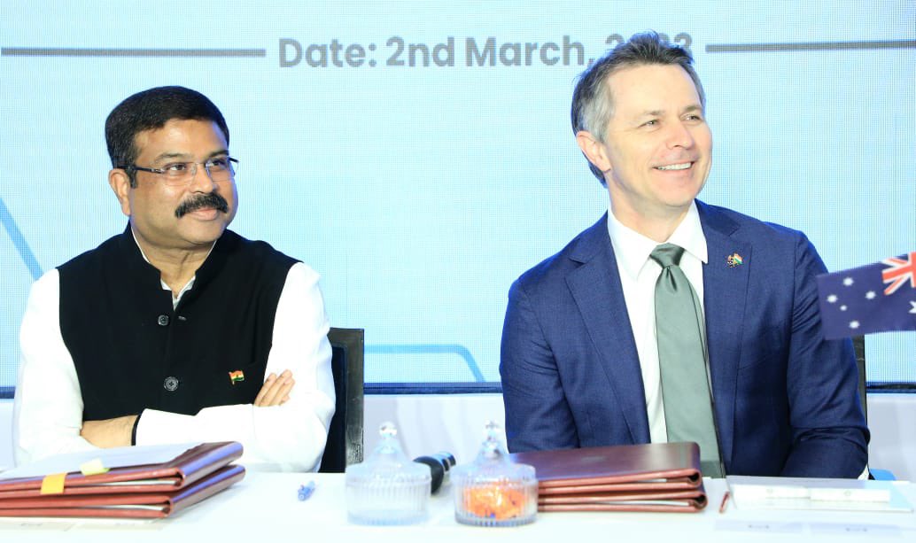 Education Minister Jason Clare and Indian Education Dharmendra Pradhan; Image Source: PIB