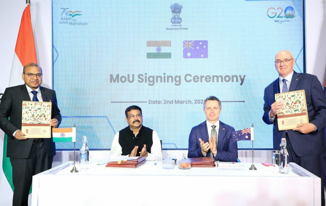 Education Minister Jason Clare and Indian Education Dharmendra Pradhan; Image Source: PIB