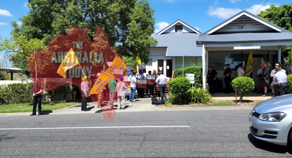 Khalistan blockade at Indian Consulate, Brisbane; Image Source: The Australia Toda