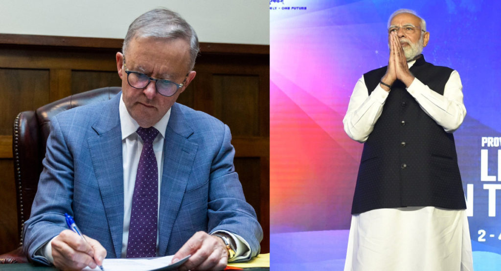 Image: Anthony Albanese and Narendra Modi (Source: Twitter)