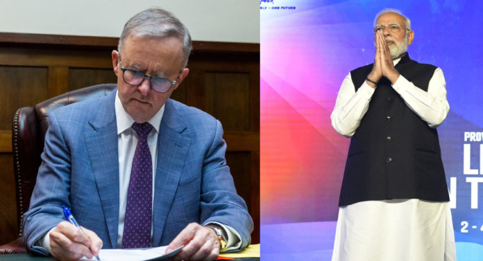 Image: Anthony Albanese and Narendra Modi (Source: Twitter)