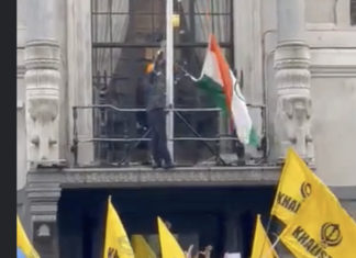 Indian High Commission vandalised by Khalistan extremists; Image Source: Screen Shot
