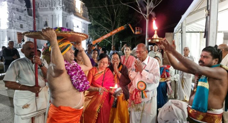 Thousands of Hindu devotees gather at Sydney’s historic Sri Venkateswara Temple for Maha Kumbhabhishekam