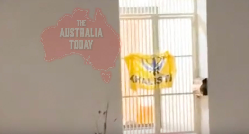 BAPS Swaminarayan Temple vandalised by Khalistan supporter; Image Source: The Australia Today