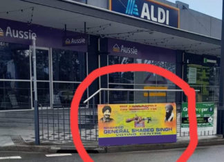 Khalistan propaganda material at shopping centre: Image Source: Supplied