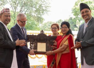 Australia returns to Nepal a 13th-century sacred wooden ‘tunala’ stolen from Hindu temple