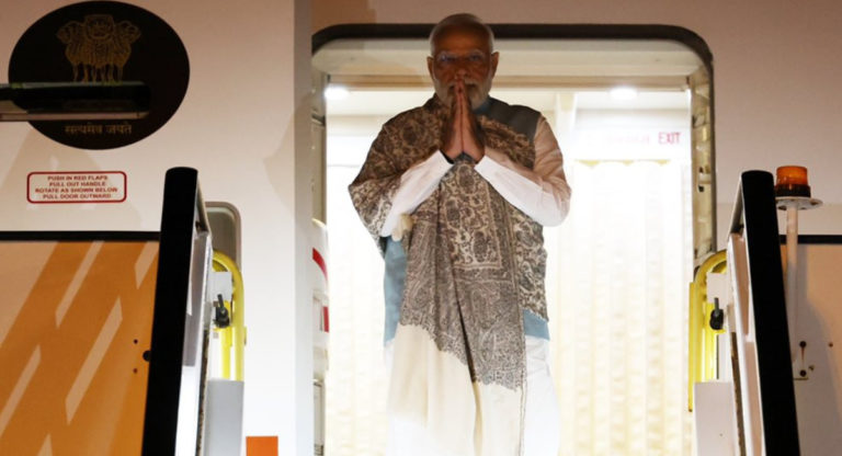 Indian Prime Minister Narendra Modi arrives in Australia