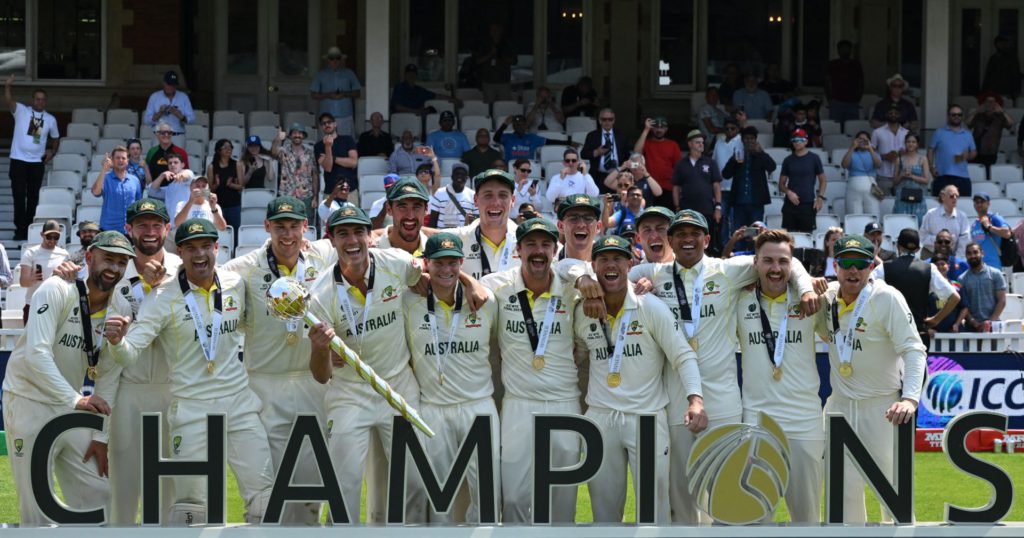 Australia became World Test Champion by defeating India; Image Source: @ICC Twitter