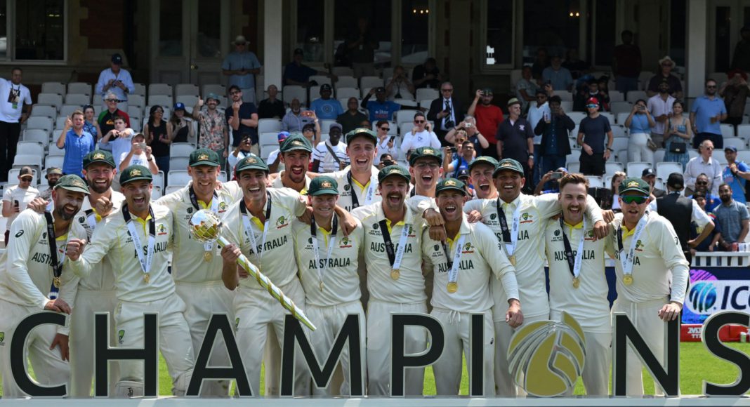 Australia became World Test Champion by defeating India; Image Source: @ICC Twitter