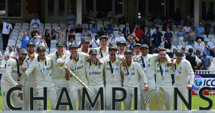 Australia became World Test Champion by defeating India; Image Source: @ICC Twitter