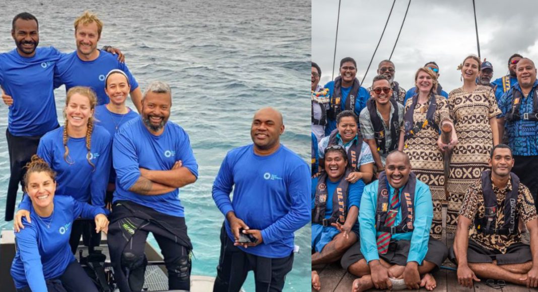 Image: Blue Prosperity Fiji expedition team with partners and stakeholders. Picture: SUPPLIED/TOM VIERUS