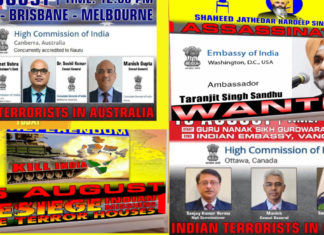 “Kill India”: Khalistan extremists again threaten top Indian diplomats in Australia, Canada and USA Khalistan 15 August threat posters; Image Source: The Australia Today