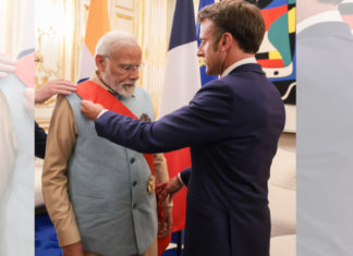 Indian PM Modi conferred with France's highest award; Image Source: @PIB