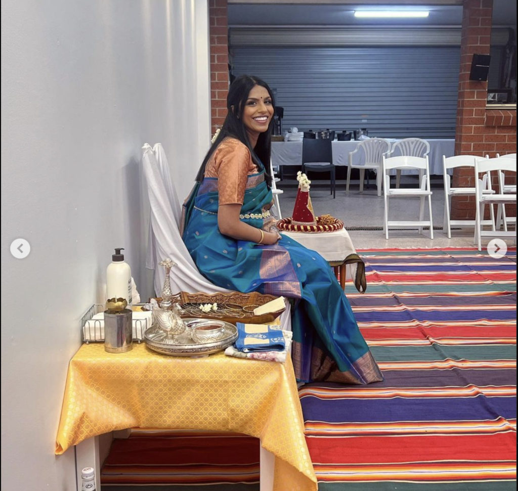 Vini Maxwell's "Valaikaappu" baby shower ceremony; Image Source: Instagram @Vini