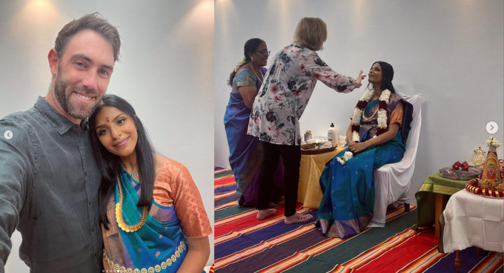 Vini Maxwell's "Valaikaappu" baby shower ceremony; Image Source: Instagram @Vini