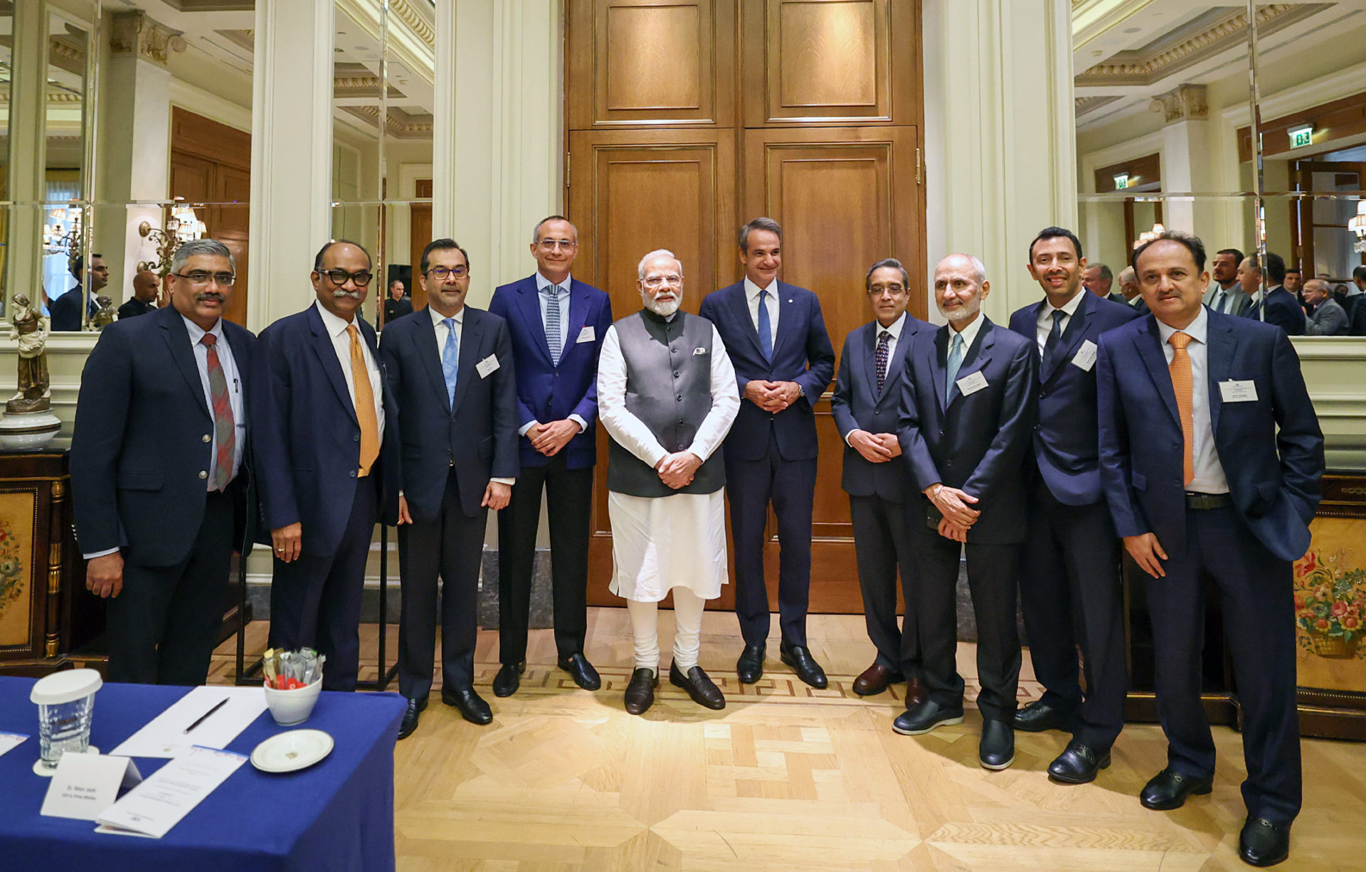 Indian Prime Minister Narendra Modi at a business lunch hosted by Prime Minister of Greece, Kyriakos Mitsotakis, in Athens on Friday. (ANI Photo)