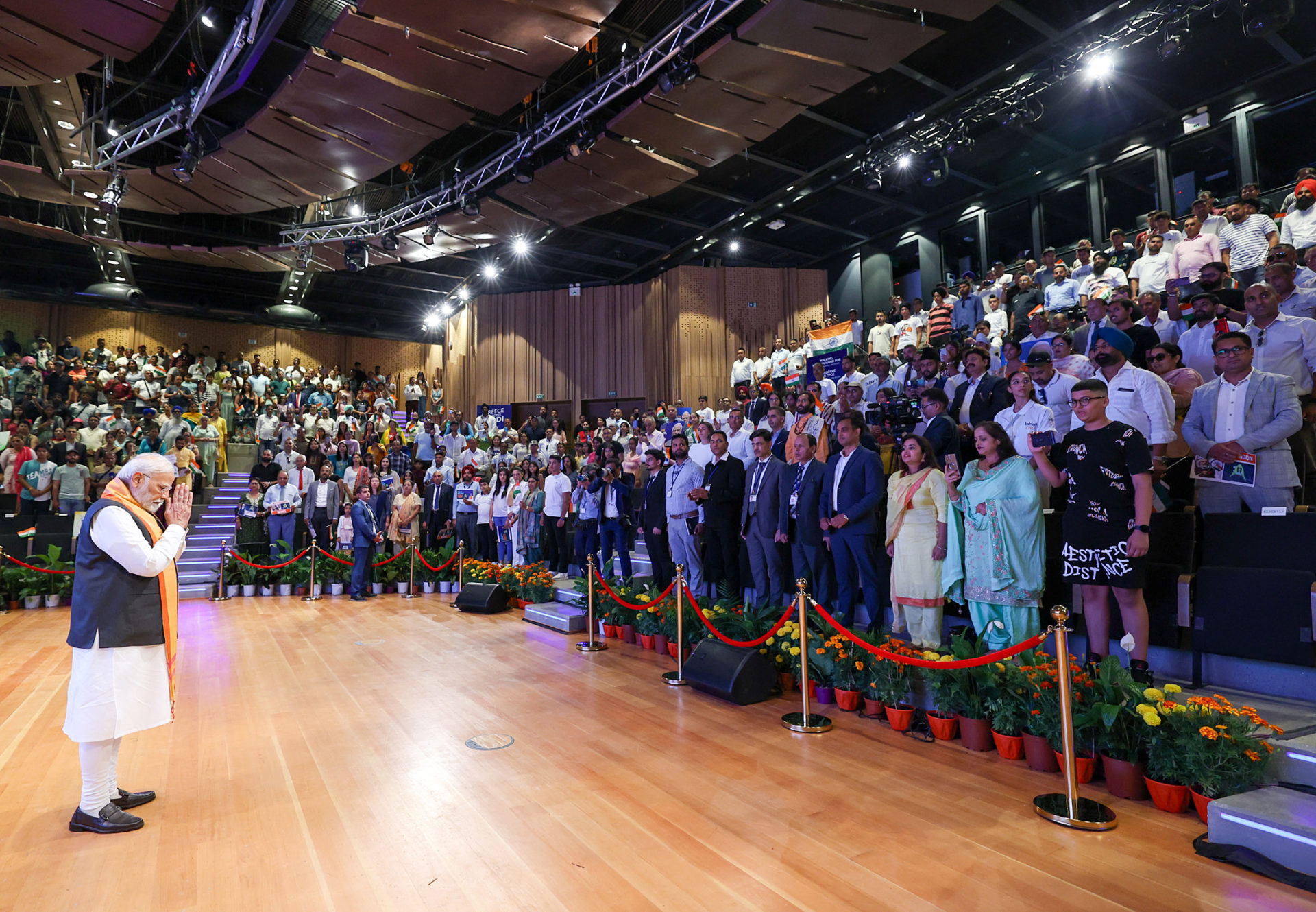 Indian Prime Minister Narendra Modi at the Indian Community event at Athens: Image Surce: PIB
