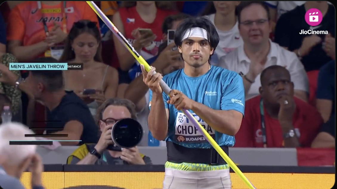 India's Neeraj Chopra wins gold medal in WAC; Image Source: Screent Shot Jio