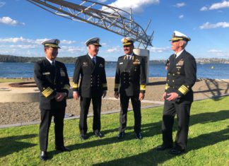 Maritime Self-Defense Force and Vice Admiral Karl Thomas, Commander Seventh Fleet, United States Navy in Sydney (Image: The Australia Today)