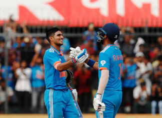India decimates Australia in a high-scoring thriller to clinch series by 2-0 India defeats Australia in Second one day at Indore; Image Source; @BCCI Twitter