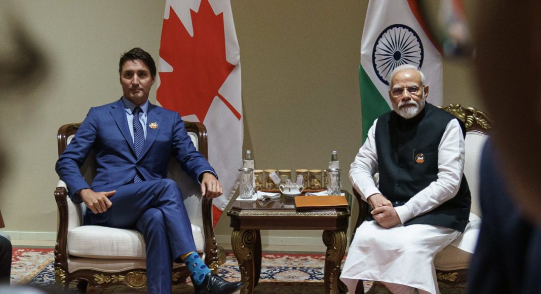 Indian PM Narendra Modi and Canadian PM Justin Trudeau at G20 New Delhi; Image Source- Twitter @justintrudeau
