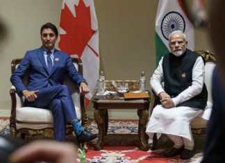 Indian PM Narendra Modi and Canadian PM Justin Trudeau at G20 New Delhi; Image Source- Twitter @justintrudeau