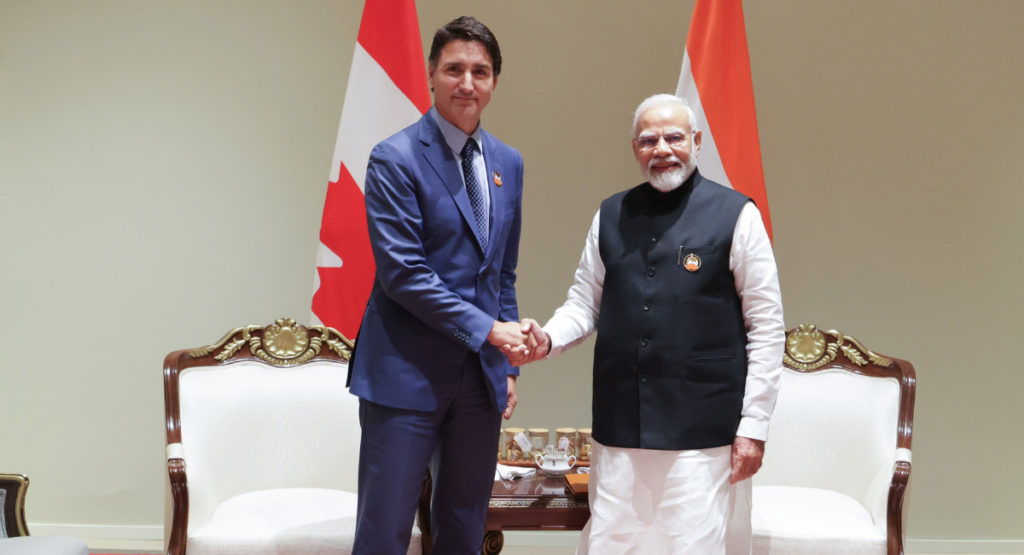 Indian PM Narendra Modi met Canadian PM Justin Trudeau on the sidelines of the G20 Summit Image Source PIB