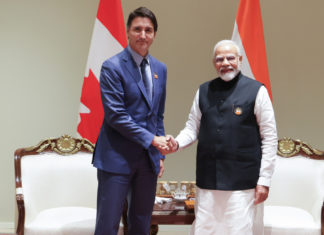 Indian PM Narendra Modi met Canadian PM Justin Trudeau on the sidelines of the G20 Summit Image Source PIB