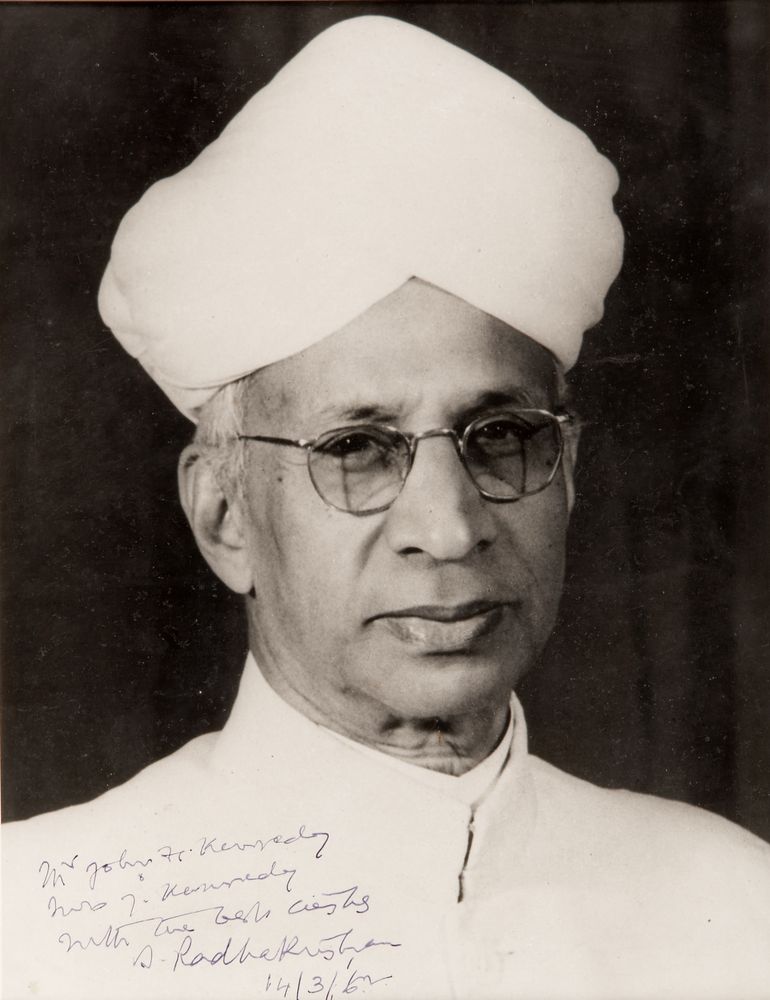 Photograph of Sarvepalli Radhakrishnan presented to First Lady Jacqueline Kennedy in 1962 2