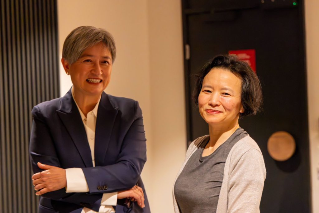 Foreign Minister Penny Wong and Journalist Cheng Lei after her release by China; Image Source; DFAT release