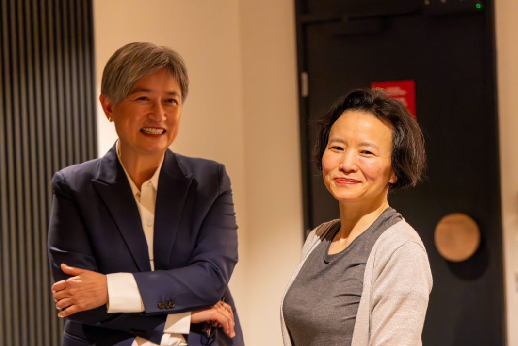 Foreign Minister Penny Wong and Journalist Cheng Lei after her release by China; Image Source; DFAT release