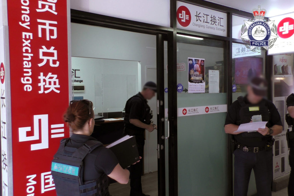 Search warrant at shopfront in Sunnybank, QLD; Image Source: AFP supplied