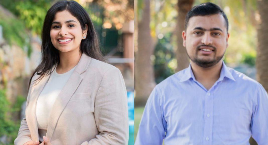 Image: Ashrika Paruthi and Narayan Gautam (Source: NSW International Education Awards 2023)