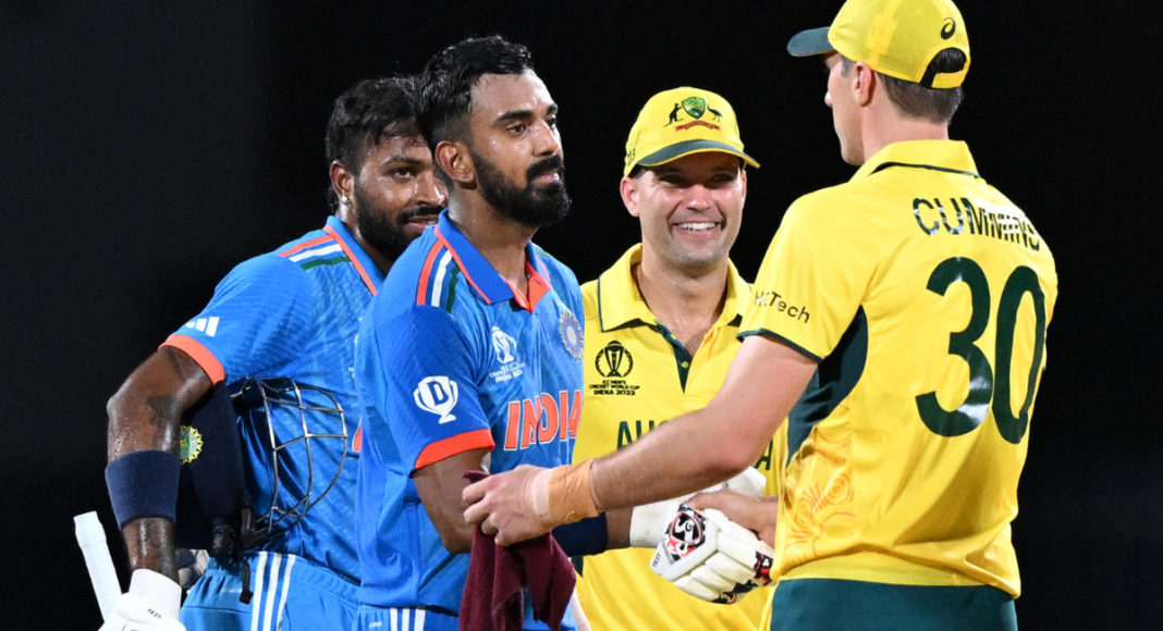 India vs Australia at Chennai in ICC world cup 2023 match; Image Source; Twitter @CricketAus