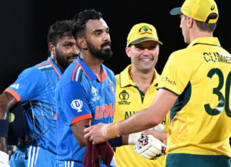 India vs Australia at Chennai in ICC world cup 2023 match; Image Source; Twitter @CricketAus
