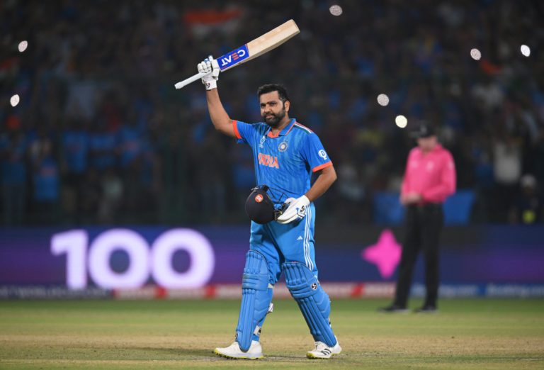 Rohit Sharma’s explosive century drives India to 8-wicket victory over Afghanistan