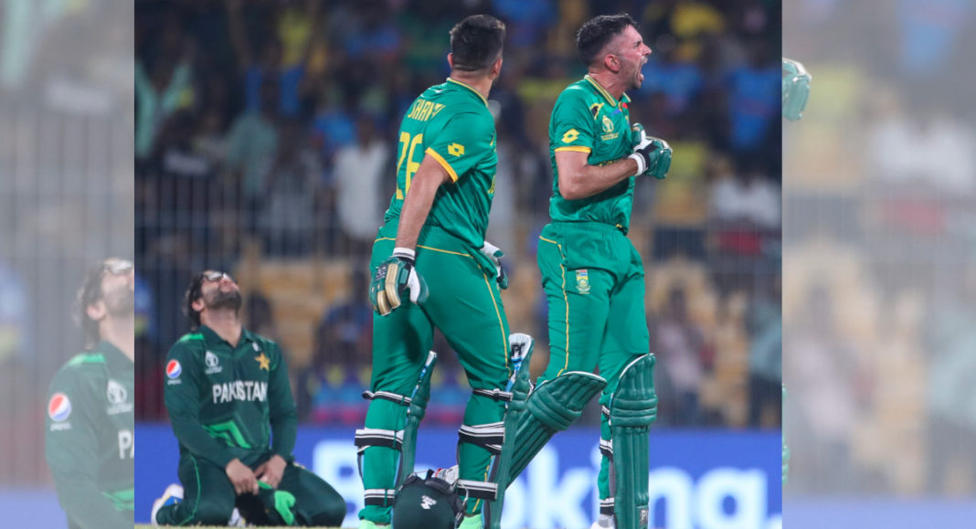South Africa beat Pakistan in ICC World Cup 2023; Image Source; XTwitter @ProteasMenCSA