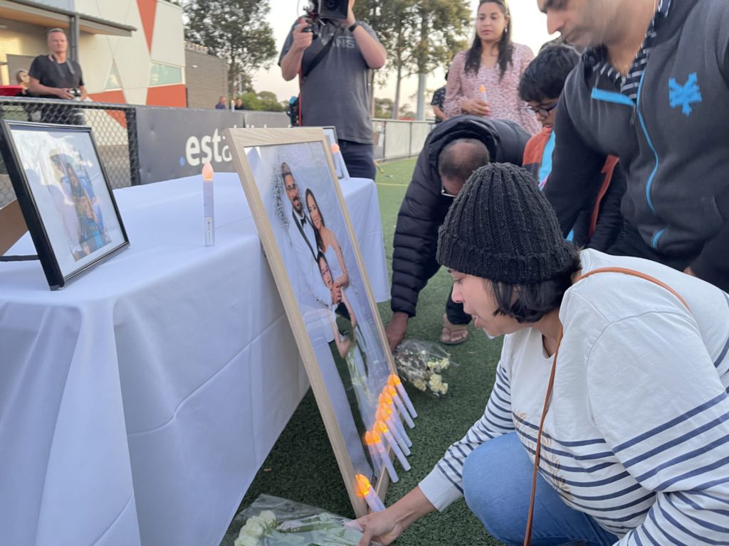 Tears and Tribute: Hundreds gather to honour memories of Pratibha, Anvi, Jatin, Vivek and Vihaan 25 Community Vigil for Daylesford incident victims; Image Source: The Australia Today