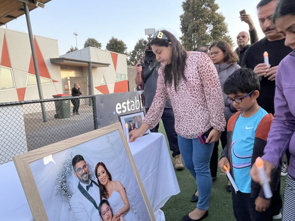 Tears and Tribute: Hundreds gather to honour memories of Pratibha, Anvi, Jatin, Vivek and Vihaan 24 Community Vigil for Daylesford incident victims; Image Source: The Australia Today